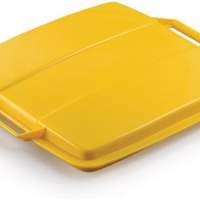 DURABLE lid PP yellow W507xD470mm for waste bin 90l food safe