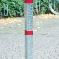 barrier post galvanized red stripes tiltable with lock for dowelling