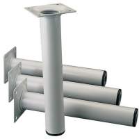 Furniture foot H. 200mm load capacity per foot 50kg steel round tube 3cm white aluminum, 4 pieces