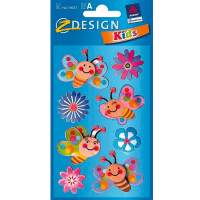 AVERY ZWECKFORM Sticker butterflies / flowers 3D, 8x10=80 stickers