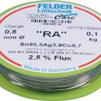 Solder wire RA 0.5mm Sn95.5Ag3.8Cu0.7, 100g