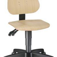 Unitec swivel work chair with wheels beech seat H.440-620mm BIMOS