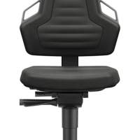 Nexxit swivel work chair, floor glides, Supertec fabric black/grey 450-600mm
