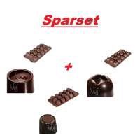 Savings set of 3 Silikomart chocolate molds VERTIGO & IMPERIAL & PRALINE