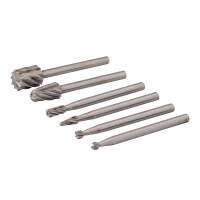 HSS burrs for rotary tools, 6 pcs. Set, Ø 2, 3, 5 and 7 mm