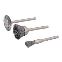 Steel brushes for rotary tools, 3 pcs. Set, Ø 5, 15 and 20 mm