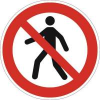 Sign pedestrians forbidden D.200mm Ku. red/black ASR A1.3 DIN EN ISO 7010