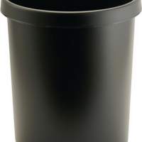 Wastepaper basket 30l plastic with grip edge black