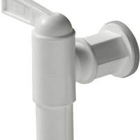 Drain tap, 3/4 inch, NW 18, white plastic