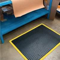Workplace floor covering ready-made mat L1200xW900xS14mm black/yellow