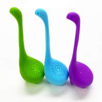 approx. 14680 pcs. Dino silicone tea strainer, 3 colours, wholesale remainder