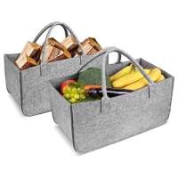 Set of 2 Homfa firewood basket shopping bags made of felt