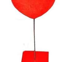 Soporte corazón de madera rojo con base 23 cm para decoración o regalo