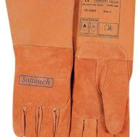 Welding gloves size L (9) orange leather/softouch/suedeEN388,EN12477 10 PAIRS