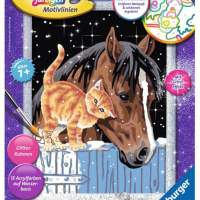 Ravensburger painting by numbers: foal with kitten