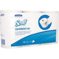 SCOTT toilet paper 2-ply 600 sheets white 6 rolls/pack.