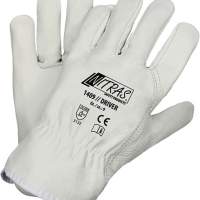 NITRAS driver work gloves, size 11 grey, full grain leather, 12 pairs