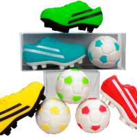 Eraser soccer set, 4-assorted, 4 pieces