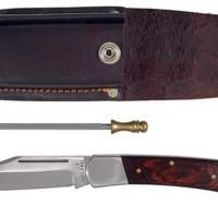 Multi-purpose knife Blade L.120mm Leather belt case with wooden handle