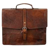 Pride & Soul briefcase JAYDEN 37 x 32 x 7cm buckle leather brown