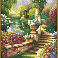 Paint by numbers garden paradise 40x50 cm