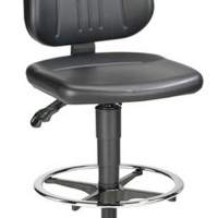 Unitec swivel work chair with glides and foot ring imitation leather Seat H.580-850mm BIMOS
