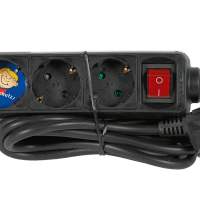 REV RITTER protective contact table socket 3-way black with switch