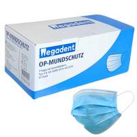 Megadent Medizinische Masken Mundschutz OP Masken [50 Stück] Typ IIR, Mund und Nasenschutz 3-lagig, Gesichtsmaske